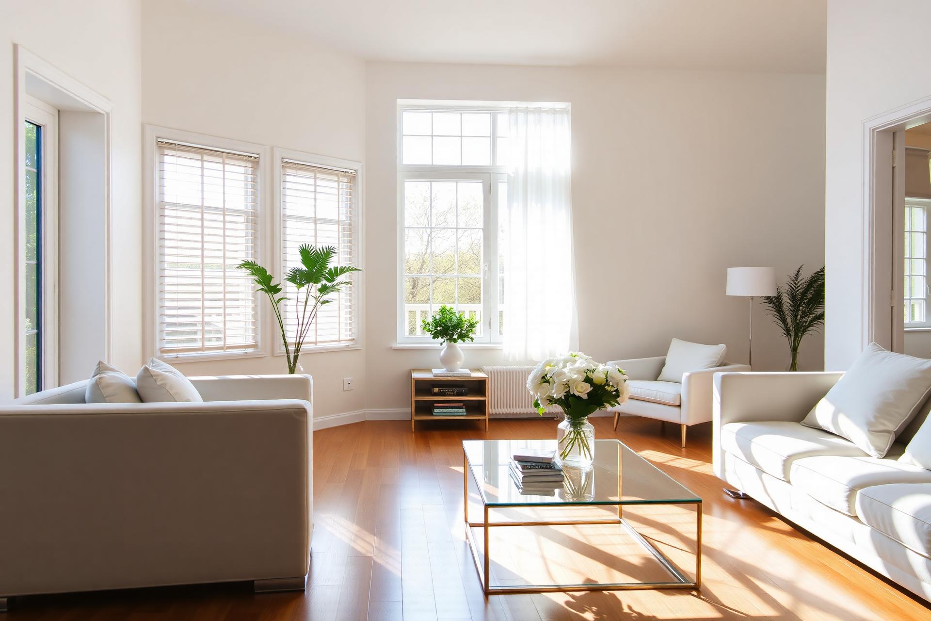 Bright clean residential living room